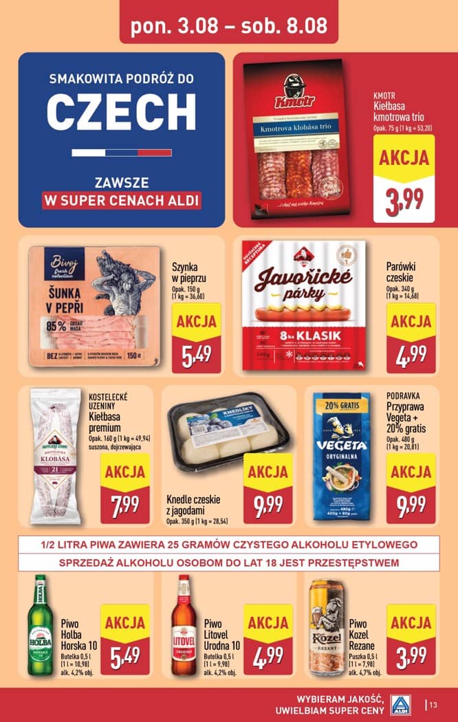 Aldi - Pełna oferta od poniedziałku 3.08 do soboty 8.08 13 puslapis