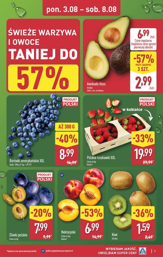 Aldi - Pełna oferta od poniedziałku 3.08 do soboty 8.08 3 puslapis