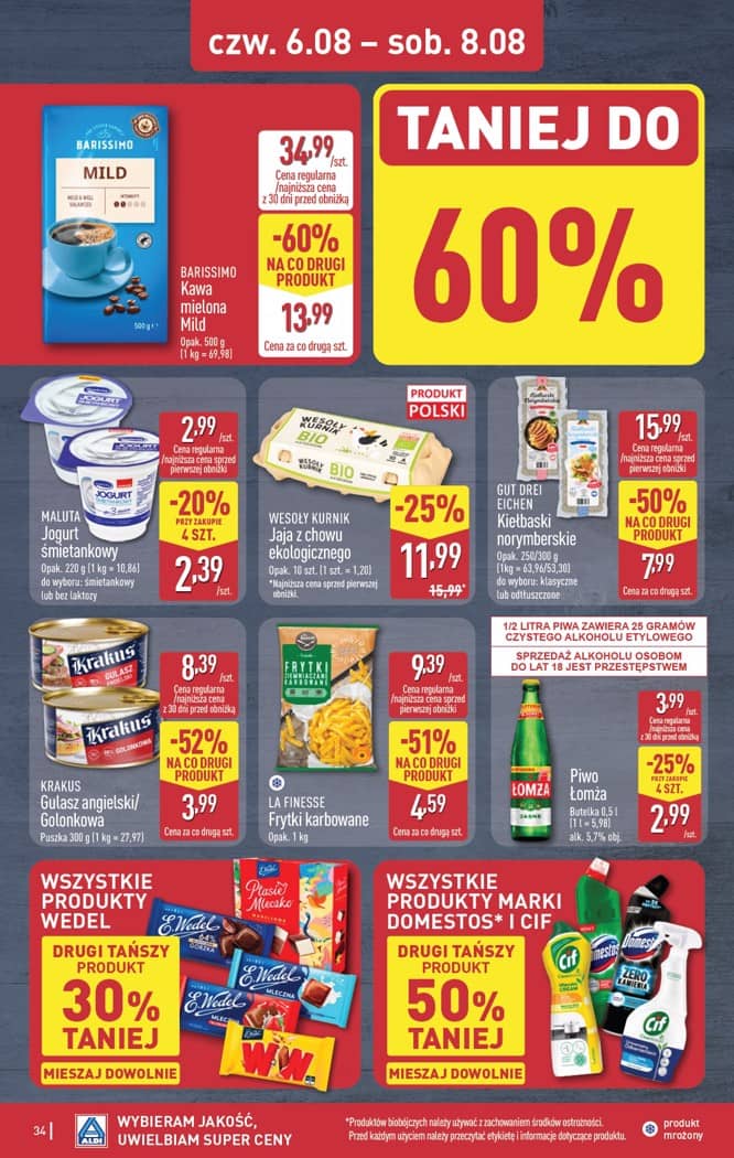 Aldi - Pełna oferta od poniedziałku 3.08 do soboty 8.08 34 puslapis