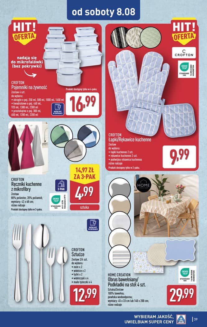 Aldi - Pełna oferta od poniedziałku 3.08 do soboty 8.08 39 puslapis
