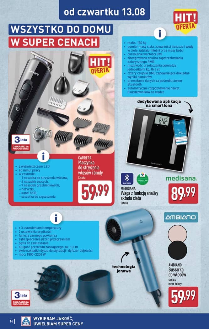 Aldi - Artykuły przemysłowe i tekstylia od wtorku 11.08 i od czwartku 13.08 14 puslapis