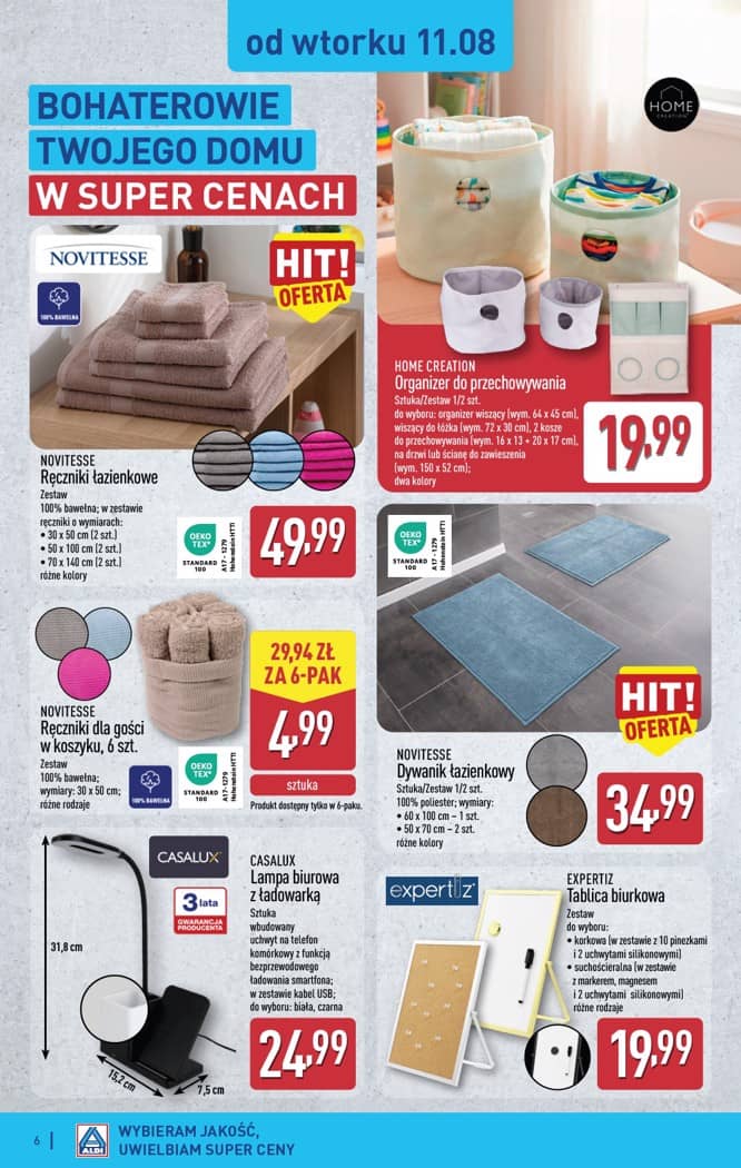 Aldi - Artykuły przemysłowe i tekstylia od wtorku 11.08 i od czwartku 13.08 6 puslapis
