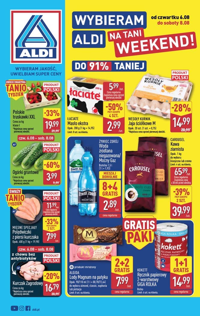 Aldi - Oferta weekendowa od czwartku 6.08 do soboty 8.08 1 puslapis