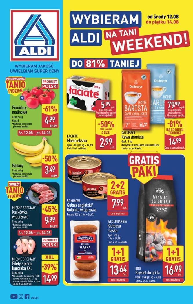 Aldi - Oferta weekendowa od środy 12.08 do piątku 14.08 1 puslapis
