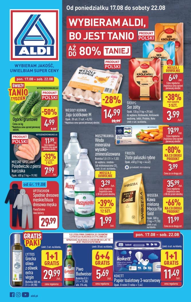 Aldi - Pełna oferta od poniedziałku 17.08 do piątku 21.08 1 puslapis