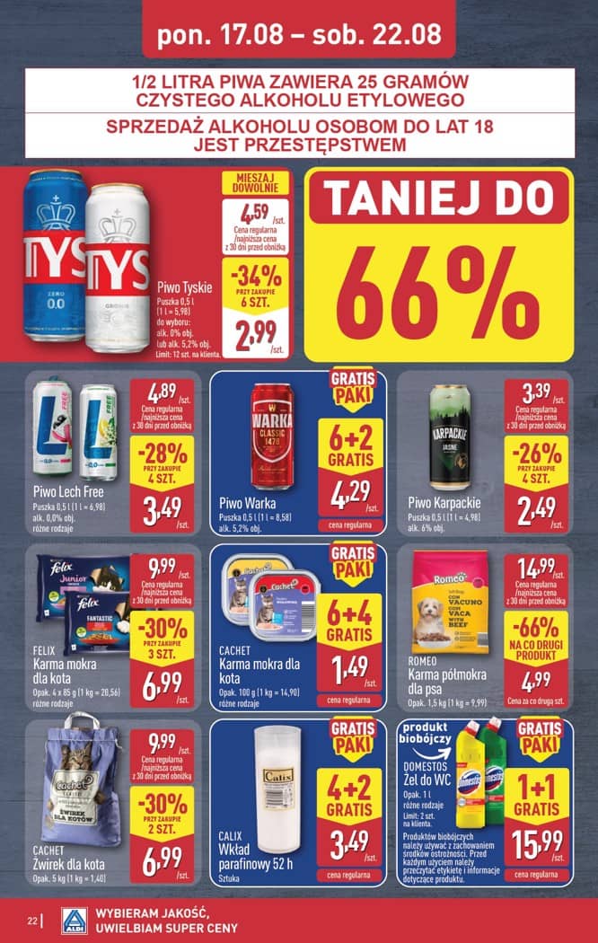 Aldi - Pełna oferta od poniedziałku 17.08 do piątku 21.08 22 puslapis
