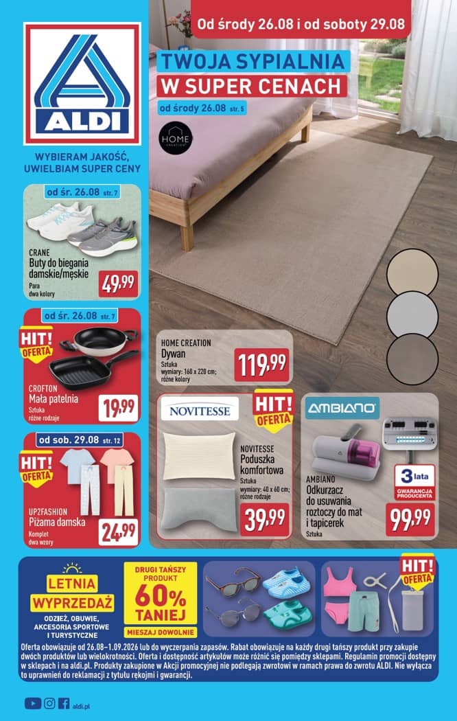 Aldi - Artykuły przemysłowe i tekstylia od środy 26.08 i od soboty 29.08 1 puslapis