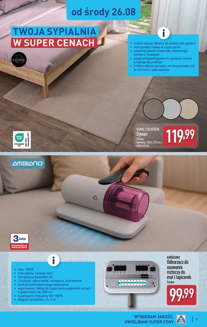 Aldi - Artykuły przemysłowe i tekstylia od środy 26.08 i od soboty 29.08 9 puslapis