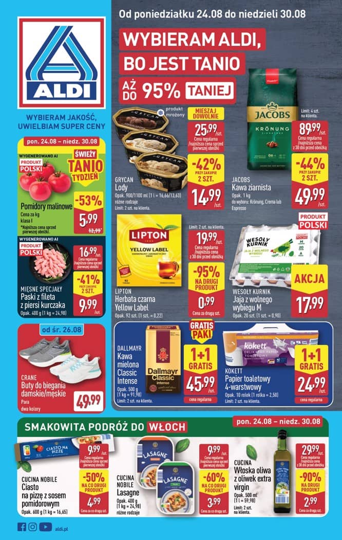 Aldi - Pełna oferta od poniedziałku 24.08 do niedzieli 30.08 1 puslapis