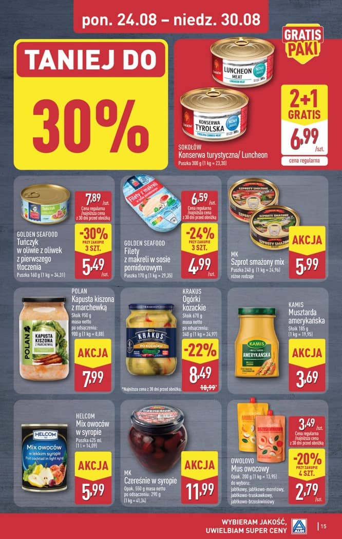 Aldi - Pełna oferta od poniedziałku 24.08 do niedzieli 30.08 15 puslapis
