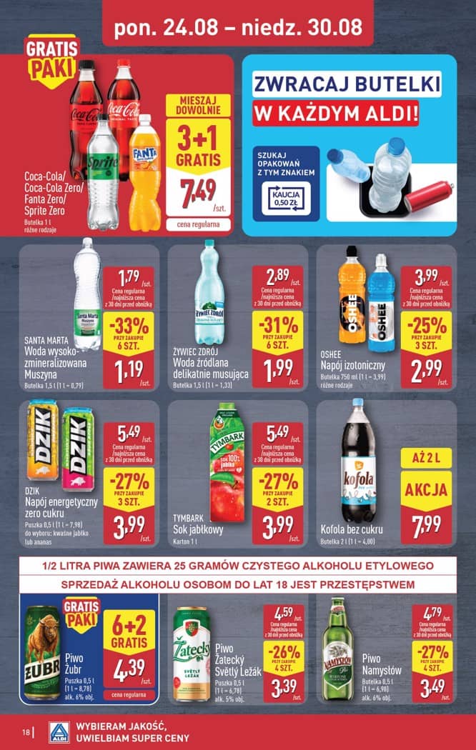 Aldi - Pełna oferta od poniedziałku 24.08 do niedzieli 30.08 18 puslapis