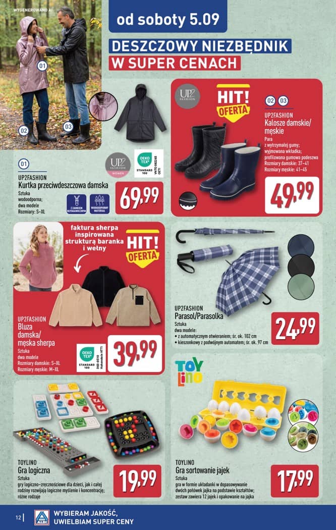 Aldi - Artykuły przemysłowe i tekstylia od środy 2.09 i od soboty 5.09 12 puslapis