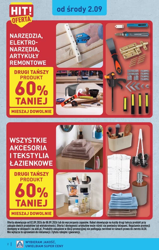 Aldi - Artykuły przemysłowe i tekstylia od środy 2.09 i od soboty 5.09 2 puslapis