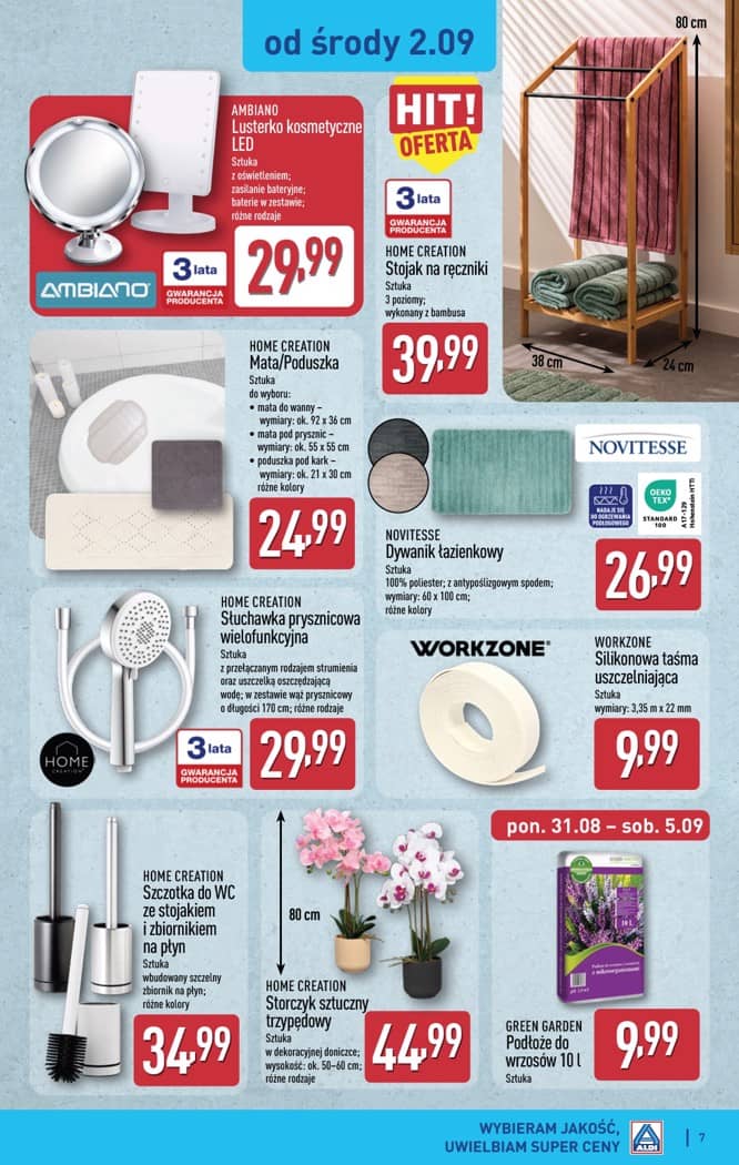 Aldi - Artykuły przemysłowe i tekstylia od środy 2.09 i od soboty 5.09 7 puslapis