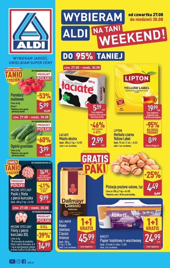 Aldi - Oferta weekendowa od czwartku 27.08 do niedzieli 30.08 1 puslapis