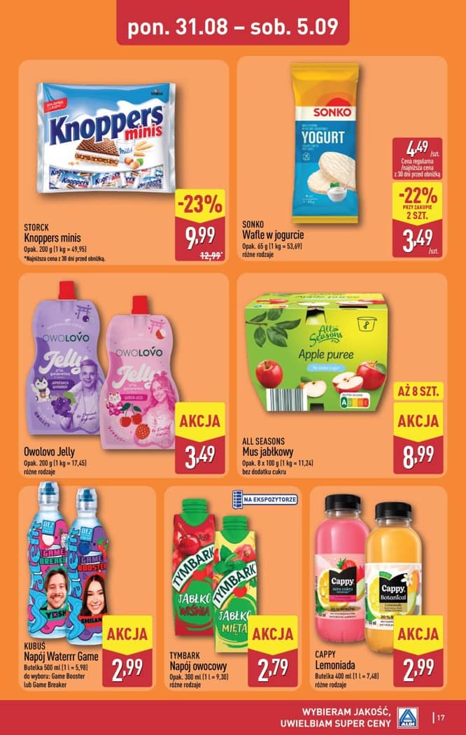 Aldi - Pełna oferta od poniedziałku 31.08 do soboty 5.09 17 puslapis