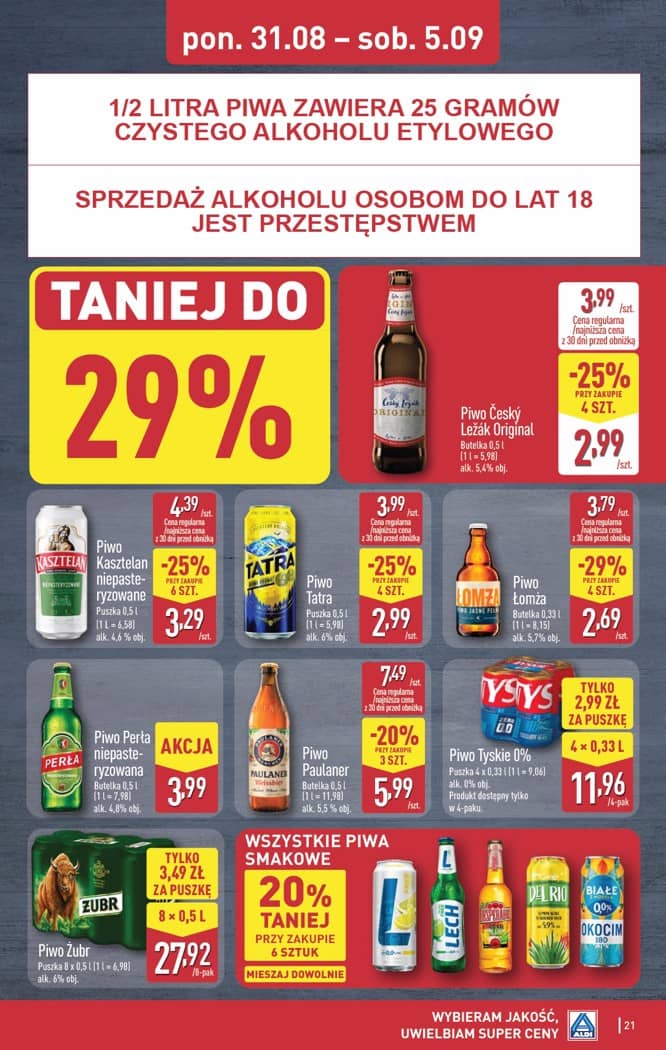 Aldi - Pełna oferta od poniedziałku 31.08 do soboty 5.09 21 puslapis
