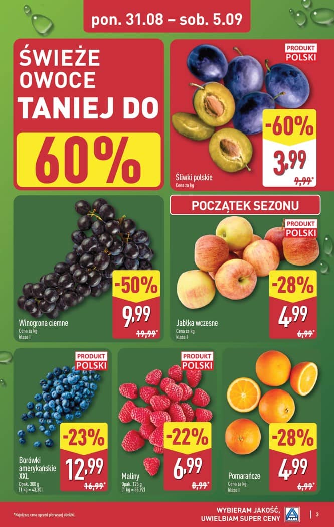 Aldi - Pełna oferta od poniedziałku 31.08 do soboty 5.09 3 puslapis