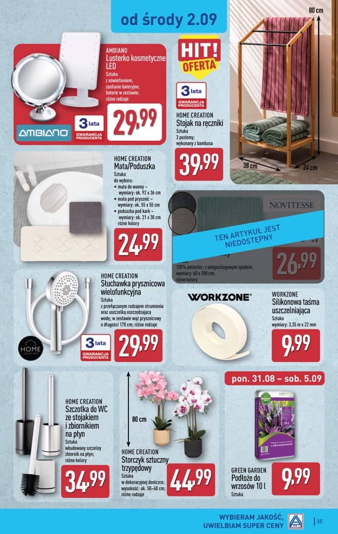 Aldi - Pełna oferta od poniedziałku 31.08 do soboty 5.09 35 puslapis