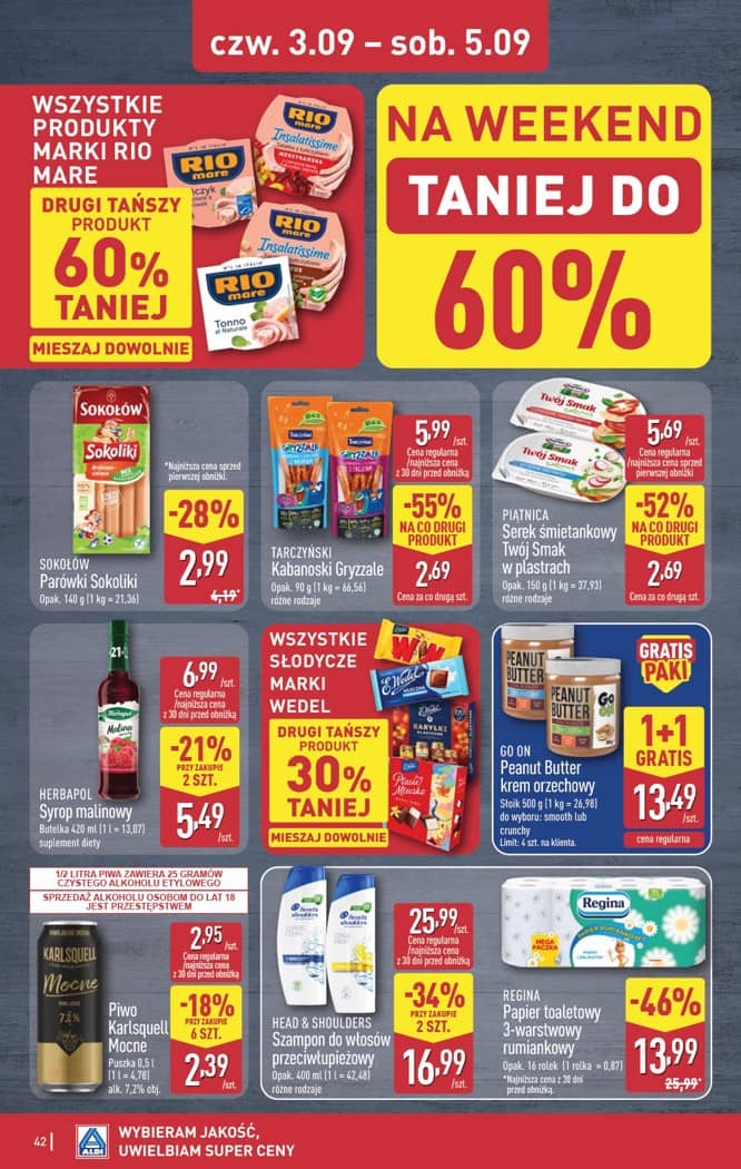 Aldi - Pełna oferta od poniedziałku 31.08 do soboty 5.09 42 puslapis