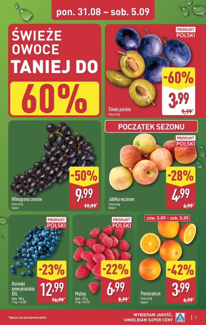 Aldi - Pełna oferta od poniedziałku 31.08 do soboty 5.09 3 puslapis