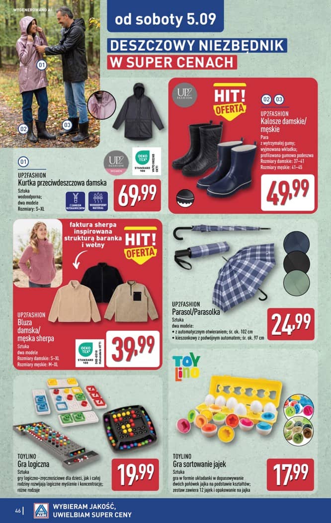 Aldi - Pełna oferta od poniedziałku 31.08 do soboty 5.09 46 puslapis