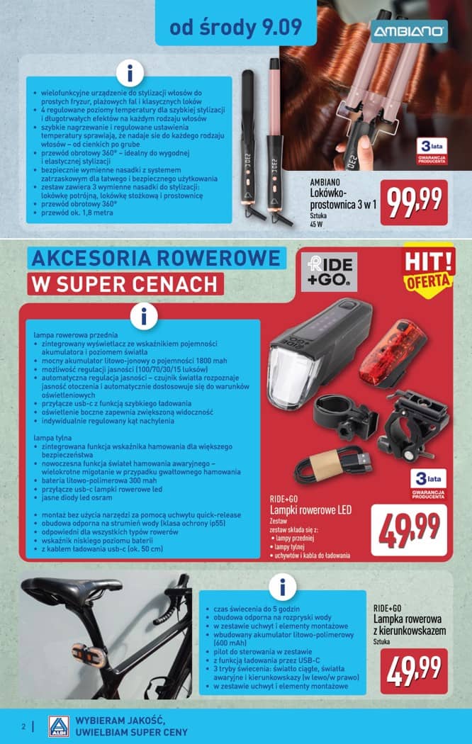 Aldi - Artykuły przemysłowe i tekstylia od środy 9.09 i od soboty 12.09 2 puslapis