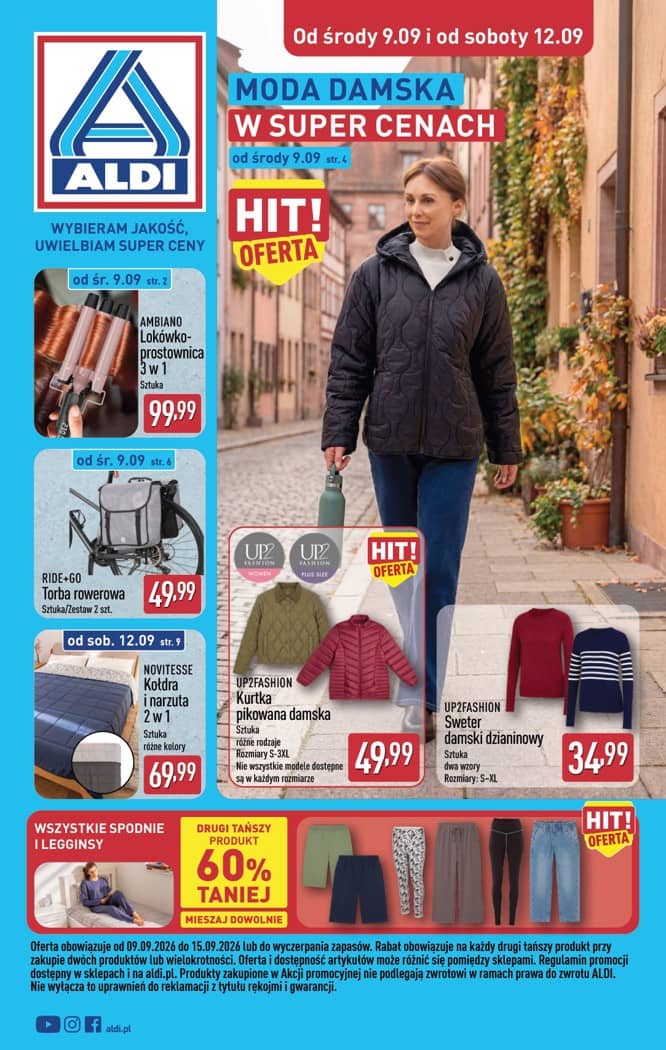 Aldi - Artykuły przemysłowe i tekstylia od środy 9.09 i od soboty 12.09 1 puslapis
