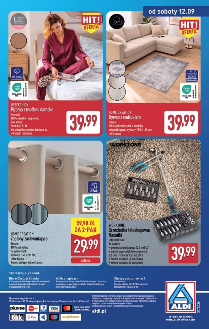Aldi - Artykuły przemysłowe i tekstylia od środy 9.09 i od soboty 12.09 15 puslapis