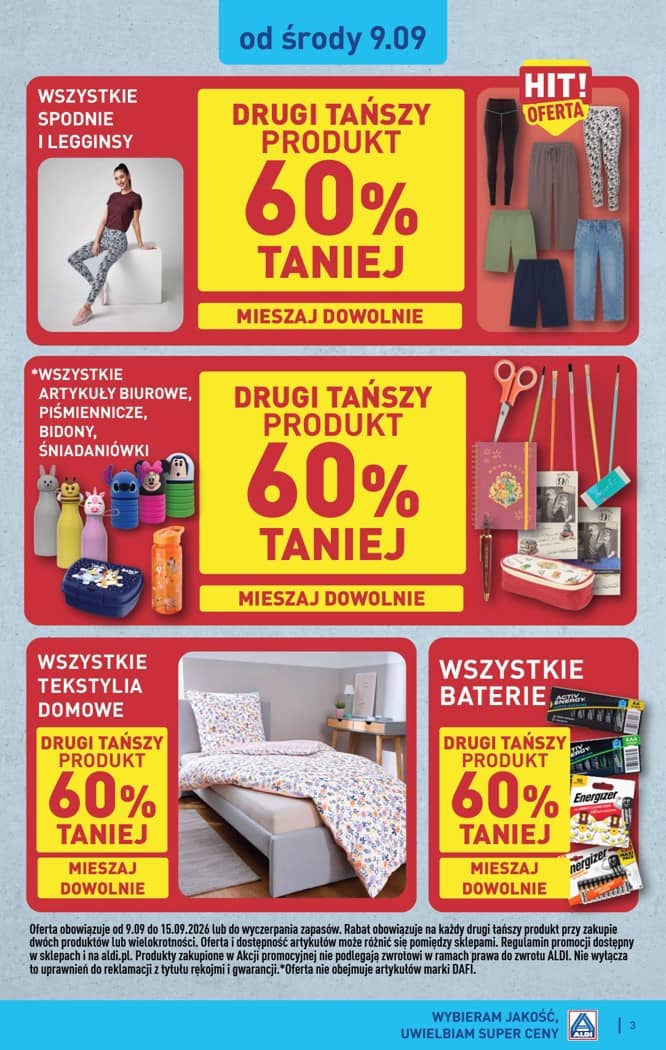 Aldi - Artykuły przemysłowe i tekstylia od środy 9.09 i od soboty 12.09 3 puslapis