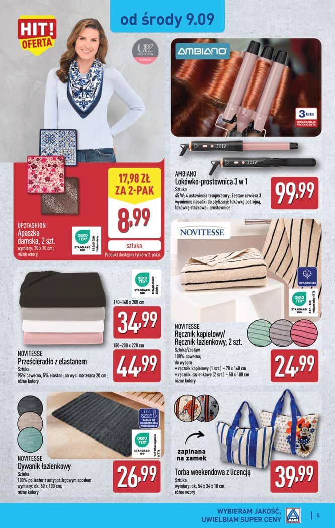 Aldi - Artykuły przemysłowe i tekstylia od środy 9.09 i od soboty 12.09 5 puslapis