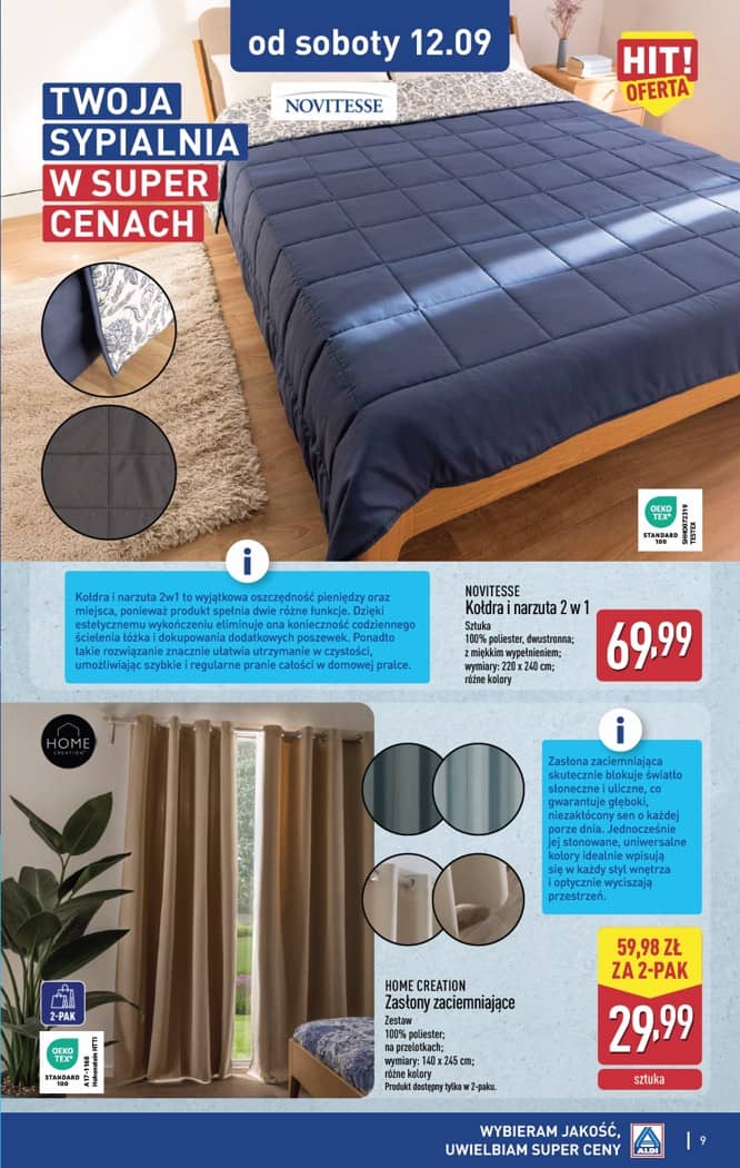 Aldi - Artykuły przemysłowe i tekstylia od środy 9.09 i od soboty 12.09 9 puslapis