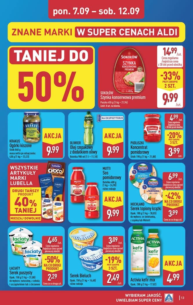 Aldi - Pełna oferta od poniedziałku 07.09 do soboty 12.09 13 puslapis