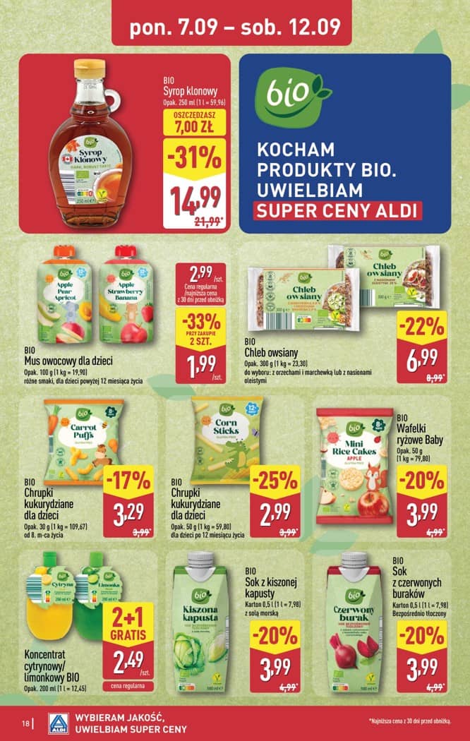 Aldi - Pełna oferta od poniedziałku 07.09 do soboty 12.09 18 puslapis
