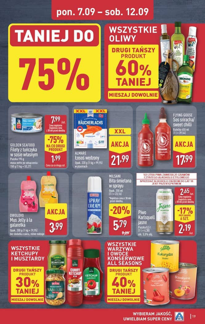 Aldi - Pełna oferta od poniedziałku 07.09 do soboty 12.09 19 puslapis