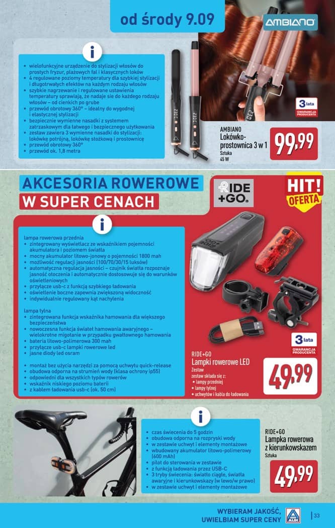 Aldi - Pełna oferta od poniedziałku 07.09 do soboty 12.09 33 puslapis