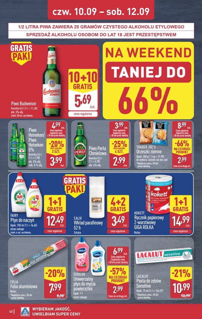 Aldi - Pełna oferta od poniedziałku 07.09 do soboty 12.09 40 puslapis
