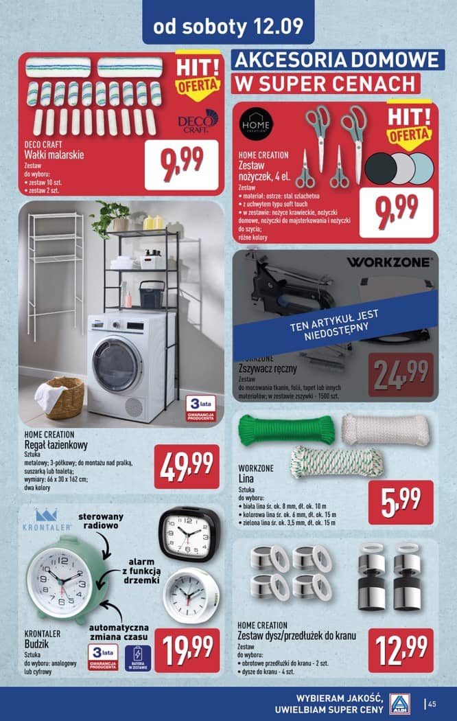 Aldi - Pełna oferta od poniedziałku 07.09 do soboty 12.09 45 puslapis
