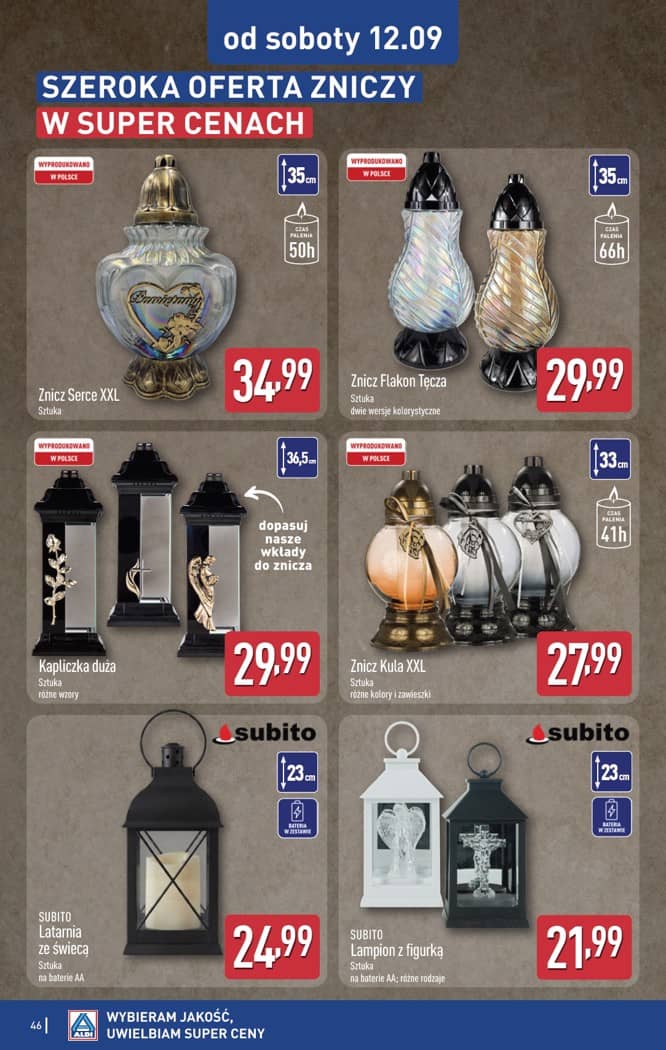 Aldi - Pełna oferta od poniedziałku 07.09 do soboty 12.09 46 puslapis