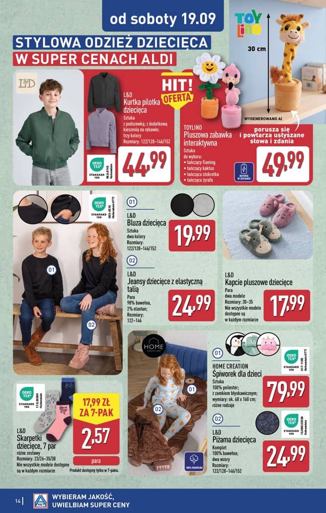 Aldi - Artykuły przemysłowe i tekstylia od środy 16.09 i od soboty 19.09 14 puslapis
