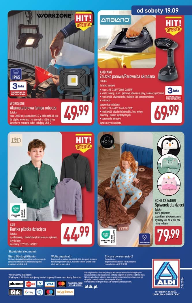 Aldi - Artykuły przemysłowe i tekstylia od środy 16.09 i od soboty 19.09 18 puslapis