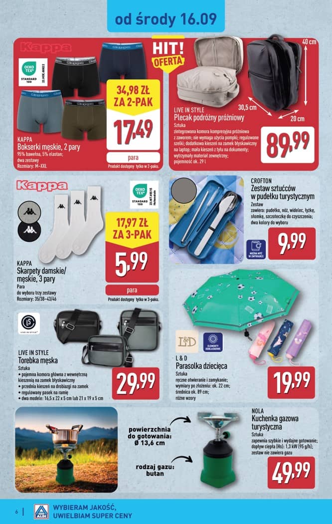 Aldi - Artykuły przemysłowe i tekstylia od środy 16.09 i od soboty 19.09 6 puslapis