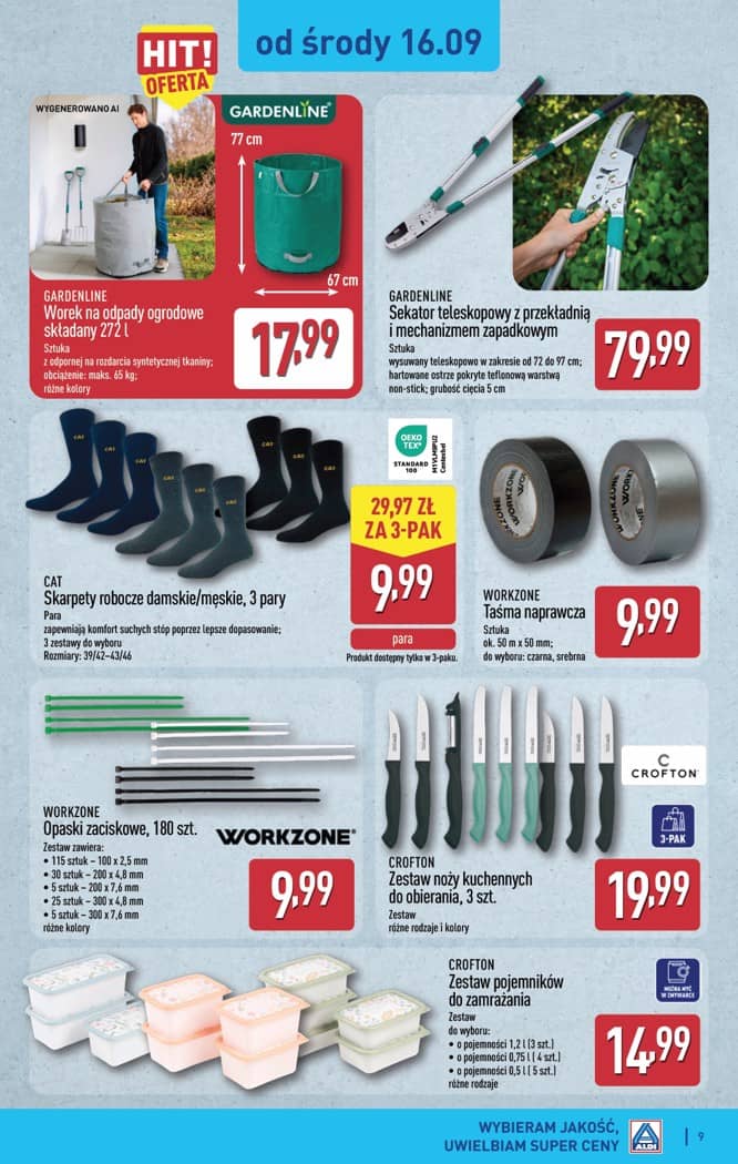 Aldi - Artykuły przemysłowe i tekstylia od środy 16.09 i od soboty 19.09 9 puslapis
