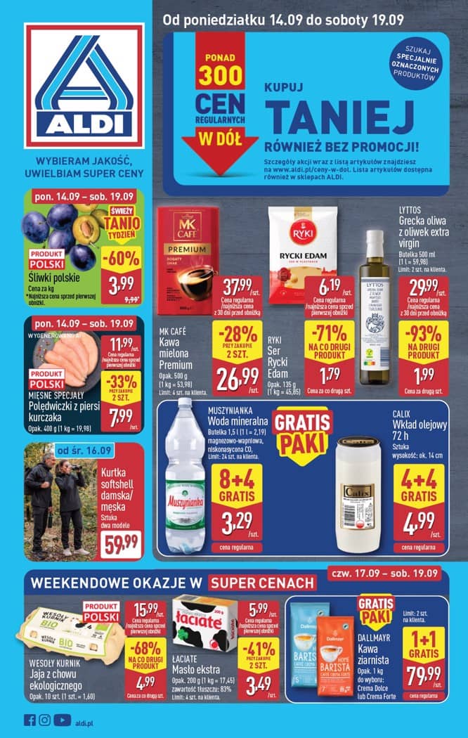 Aldi - Pełna oferta od poniedziałku 14.09 do soboty 19.09 1 puslapis