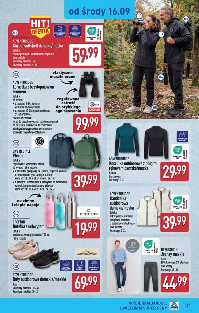 Aldi - Pełna oferta od poniedziałku 14.09 do soboty 19.09 27 puslapis