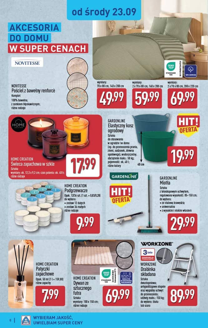Aldi - Artykuły przemysłowe i tekstylia od środy 23.09 i od soboty 26.09 8 puslapis