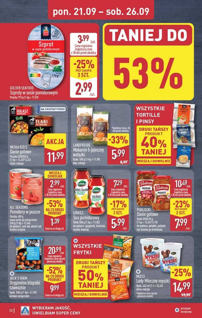 Aldi - Pełna oferta od poniedziałku 21.09 do soboty 26.09 22 puslapis