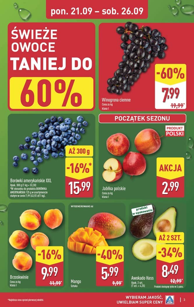 Aldi - Pełna oferta od poniedziałku 21.09 do soboty 26.09 3 puslapis