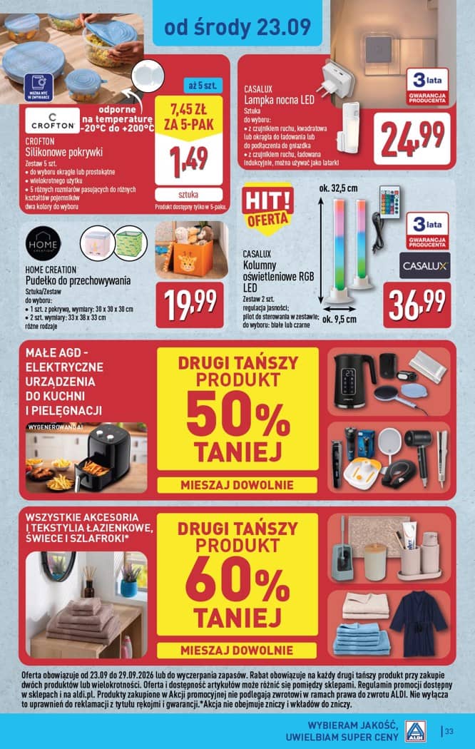 Aldi - Pełna oferta od poniedziałku 21.09 do soboty 26.09 33 puslapis
