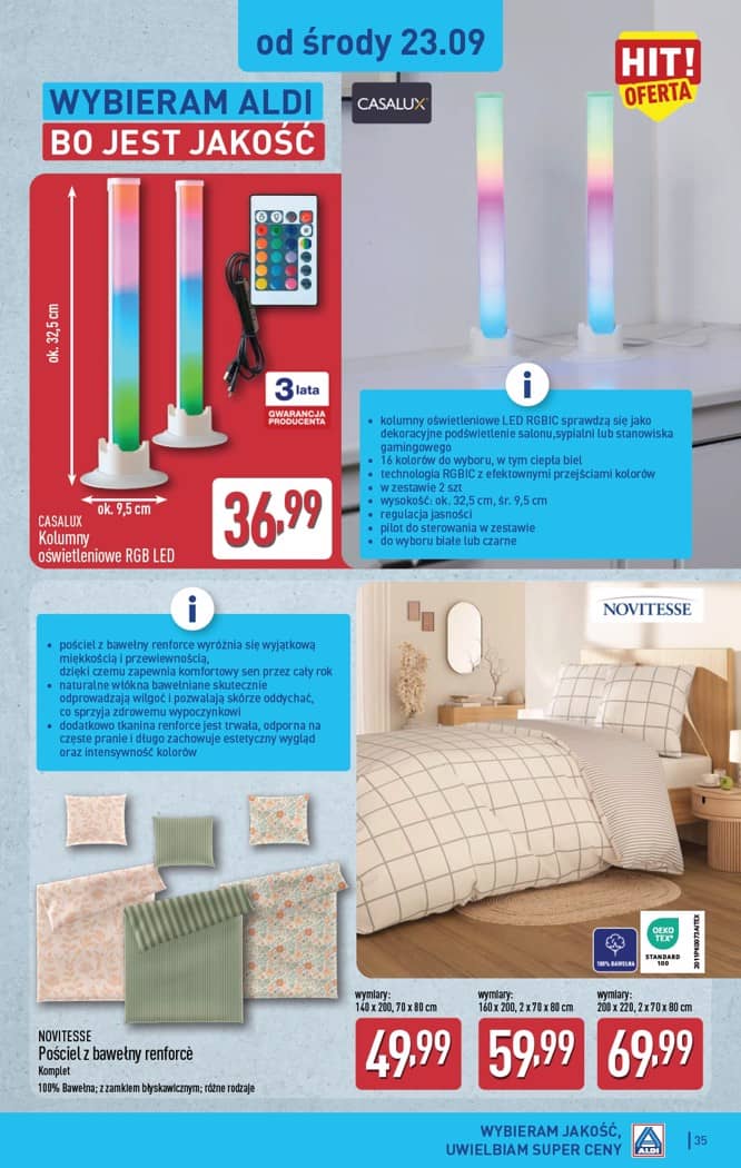 Aldi - Pełna oferta od poniedziałku 21.09 do soboty 26.09 35 puslapis